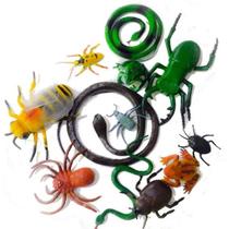 O Kit Insetos em borracha 12 Peças No Saquinho