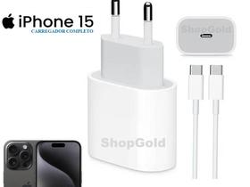 O Mais Novo Carregador turbo + Cabo Compatível Iphone 15 pro pro max USB-C 20W