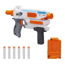 O mediador Blaster NERF Modulus dispara 6 dardos com clipe de 6 dardos