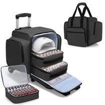 O organizador de esmaltes rolantes BAFASO contém 144 garrafas pretas