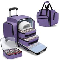 O organizador de esmaltes rolantes BAFASO contém 144 garrafas roxas