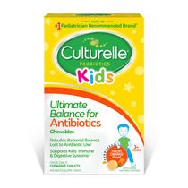 O probiótico Culturelle Probiotics Ultimate Balance para antibióticos a partir de 3 anos, 20 anos, laranja, probiótico para crianças ajuda a restaurar bactérias boas perdidas durante o uso de antibióticos e apoia um sistema imunológico saudável