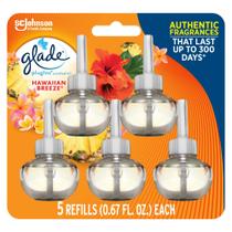 O purificador de ar Glade Plugins reabastece Hawaiian Breeze 99 ml, pacote com 5
