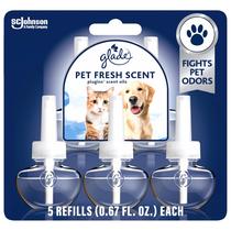 O purificador de ar Glade Plugins reabastece o aroma fresco para animais de estimação, 20 ml x5 O purificador de ar Glade Plugins reabastece o aroma fresco para animais de estimação, 20 ml x5