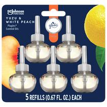O purificador de ar Glade Plugins reabastece Yuzu e White Peach 99mLx5 O purificador de ar Glade Plugins reabastece Yuzu e White Peach 99mLx5