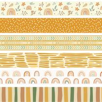 O quadro de avisos Borders VABAMNA Boho Rainbow Flower Leaf 84 pés O quadro de avisos Borders VABAMNA Boho Rainbow Flower Leaf 84 pés