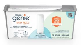 O refil Easy Roll para fraldas Genie dura 5 meses com 18 bolsas
