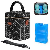 O saco de leite materno Cooler Mancro isolado serve para 4 garrafas de 23 cm