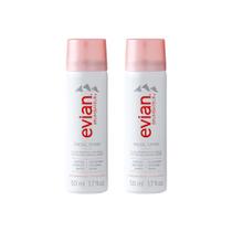 O spray facial Evian 50mL Travel Duo hidrata instantaneamente a pele O spray facial Evian 50mL Travel Duo hidrata instantaneamente a pele