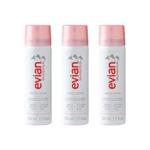 O spray facial Evian Travel Trio 50ml hidrata instantaneamente a pele