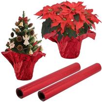 O vaso de plantas de folha floral Adnee de 2 rolos cobre 10 jardas, vermelho