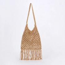 O0205-Bolsa Feminina Crochê Leve Franja Praia Hippie Verão 4o27129