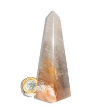 Obelisco Aragonita Raio Laranja Pedra Natural 12 a 13 cm - Cristaisdecurvelo