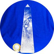 Obelisco Quartzo Cristal 15 cm Pedra Natural Classe B 463g - Varejo
