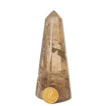 Obelisco Quartzo Toque Fume 110mm Pedra Natural Classe B 169g - CristaisdeCurvelo
