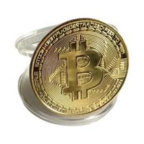 Obra De Arte Em Moeda De Bitcoin Banhada a Ouro, Presente Comemorativo, Artesanato Em Metal Imitando