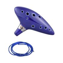 Ocarina Cerâmica Alto C De 12 Buracos Com Pontuação Musical E Corda Para Iniciantes Instrumento