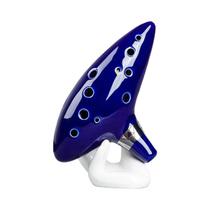 Ocarina Cerâmica Azul De 12 Tons Alto C Com Livro De Canções E Bolsa De Transporte Com Cordão Para