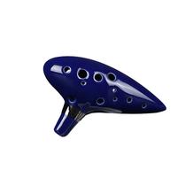 Ocarina Cerâmica Wokex 12 Furos - Lá Maior (C) - Azul com Acessórios