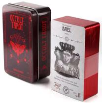 Occult Tarot Em Lata Com Bordas Vermelhas Tarô Oculto Baralho de Cartas de Oráculo