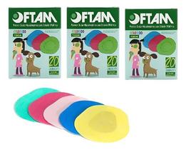 Oclusor Protetor Tampão Ocular Infantil Oftam Colorido C/ 60