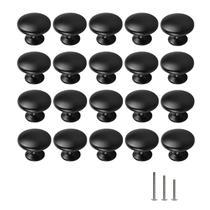 OctinPris 20x Matt Black Cabinet Hardware, maçaneta redonda de cogumelos, alças de gaveta, 30 mm/1,18" para armário de cozinha, móveis, porta de peito, cômoda, banheiro OctinPris 20x Matt Black Cabinet Hardware, maçaneta redonda de cogumelos, alças de gaveta, 30 mm/1,18" para armário de cozinha, móveis, porta de peito, cômoda, banheiro