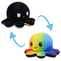 Octopus Reversível Plushie TeeTurtle - Preto e Arco-Íris