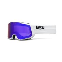 Óculos 100% Snowcraft XL Branco com Lente Espelhada Violeta
