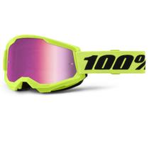 Óculos 100% Strata 2.0 Amarelo Neon Espelhado Motocross