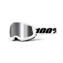 Óculos 100% Strata 2.0 Branco Espelhado Motocross Óculos 100% Strata 2.0 Branco Espelhado Motocross