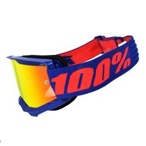 Óculos 100% Strata 2.0 Navy Espelhado Motocross Óculos 100% Strata 2.0 Navy Espelhado Motocross
