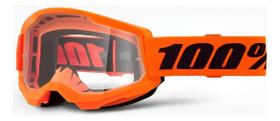 Óculos 100% Strata 2 2021 Motocross Trilha Enduro Neon Orang