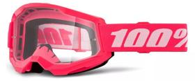 Óculos 100% Strata 2 Pink Transparente Motocross Off Road