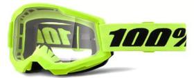 Óculos 100% Strata 2 Transparente Amarelo Fluor Off Road