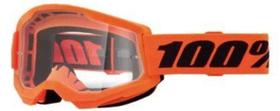 Óculos 100% Strata 2 Transparente Laranja Motocross Trilha Off Road Óculos 100% Strata 2 Transparente Laranja Motocross Trilha Off Road