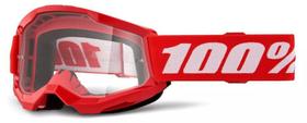 Óculos 100% Strata 2 Vermelho Transparente Motocross Off Roa