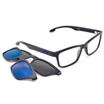 Oculos 2 Frentes Solar Preto e Lente Azul Armação Smart 984