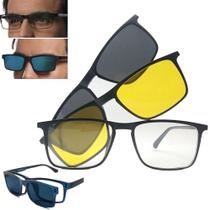 Óculos 3 Em 1 para Grau Sol e Noite Clip On Polarizado E Uv400 - Tr2