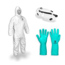 Oculos Ampla Visao Com Valvula Rã Incolor + Luva Nitrilica M + Macacao M Oculos Ampla Visao Com Valvula Rã Incolor + Luva Nitrilica M + Macacao M