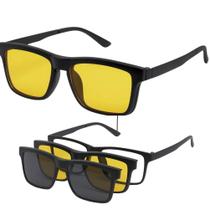 Óculos Anti Luz Azul Lente Amarela Com Clip Extra Para Dia Ensolarado Óculos Anti Luz Azul Lente Amarela Com Clip Extra Para Dia Ensolarado