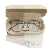 Óculos Anti Luz Azul Para Miopia Metal Resina -1.0 a -6.0 Estilo Neutro Óculos Planos Para