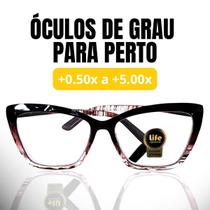 Óculos Armação Grau +0.50 Ate +5.00 Feminino Hipermetropia Gatinho Ondulado Leopardo Leitura