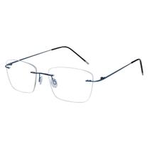 Óculos Armação Grau Feminino Azul Balgriff Sem Aro Quadrado 681