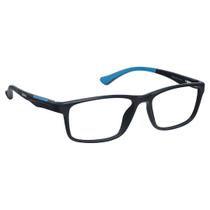 Óculos Armação Grau Masculino Esportivo Quadrado Preto Azul - TREMIX