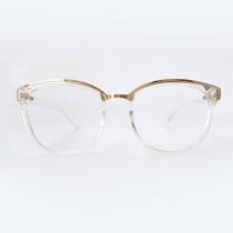 Óculos Armação Grau Transparente Premium Confortável Feminin Dourado Original Leve Grande Anti Luz Azul Resistente Lança