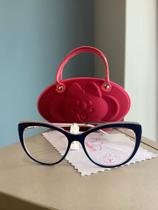 Óculos armação infantil Lilica Ripilica modelo 167 na cor azul e rosa