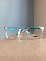 Óculos armação infantil Vertz 51011 transparente e azul claro