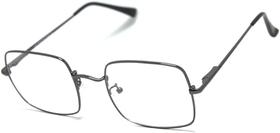Óculos Armação Metal Unissex Quadrado Com Lentes Sem Grau