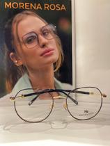 Óculos armação Morena Rosa 189 redondo metal azul Óculos armação Morena Rosa 189 redondo metal azul