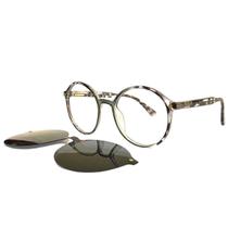 Óculos Armação Para Grau Feminino Clip On Redondo Moderna Moda Tendencia Clipon Com Garantia A001 - Joachim